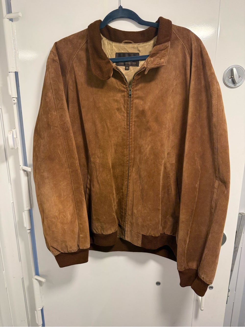 Paul Stuart Men's Brown Suede Bomber Jacket - Classic Casual